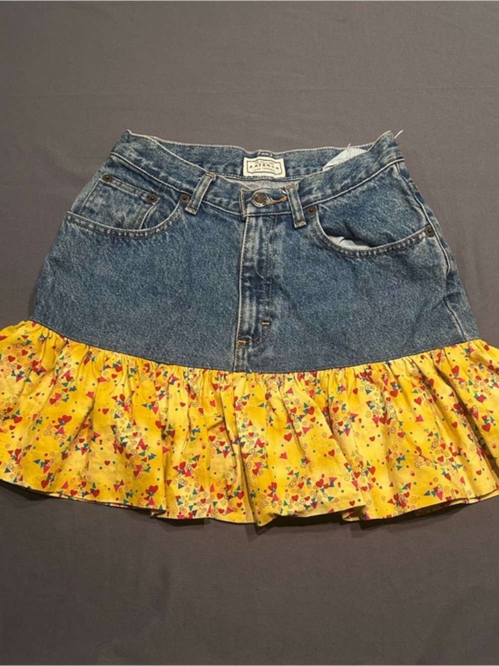 Reworked Vintage Arizona Jeans Geometric Patterned Skirt